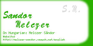sandor melczer business card